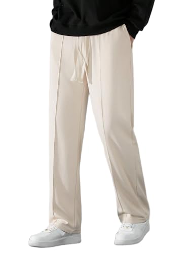 Korean Style Pants for Men Baggy Track Pants Loose Fit Wide Leg T...