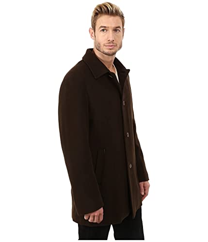 Image of Cole Haan Men's Cashmere Blend Single Breasted Classic Coat With Shirt Collar