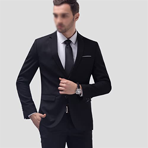 Black Men's Suit Set Formal Jacket Pants Slim Men Suits Business Tuxedo 2 Piece Wedding4
