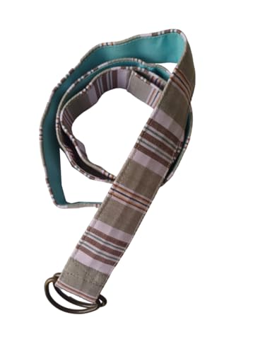 KVR Cotton woven Stripe waist Belt Double D ring multicolored girl teen women Belt soft vintage designer