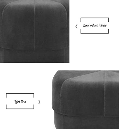 Pouf repose-pieds en velours violet cube capitonné pour coiffeuse - 3