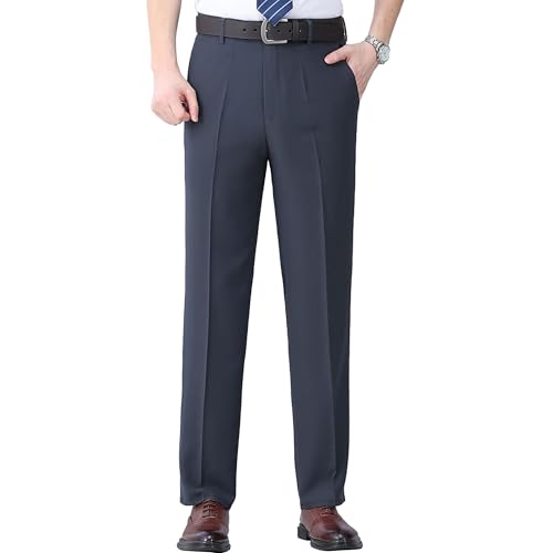 Men's Business Casual Dress Pants Lightweight Stylish Suit Pants Relaxed Fit Straight Fit Work Pants