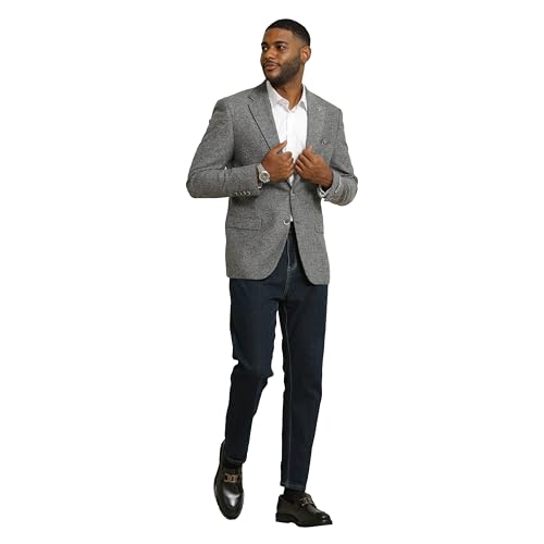 STACY ADAMS Men's Classic Modern Blazer Jacket – Slim Fit Tweed Tailored Jacket Only3