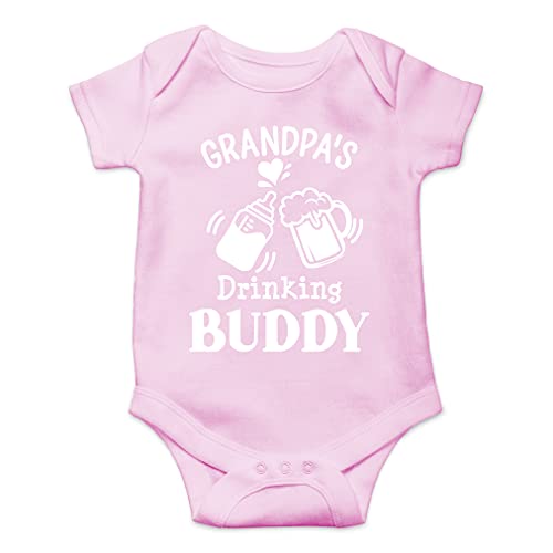 Image of AW Fashions Grandpa's Drinking Buddy Bodysuit Funny Newborn Announcement Baby Boy Outfit Cute Girl Clothes