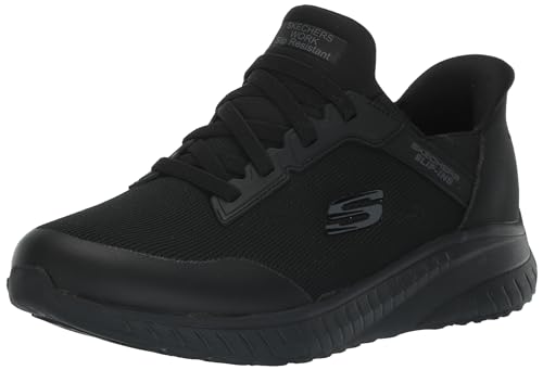 Skechers Women's Hands Free Slip-Ins Squad Chaos SR Adelo Health Care Professional Shoe, Black, 9.5