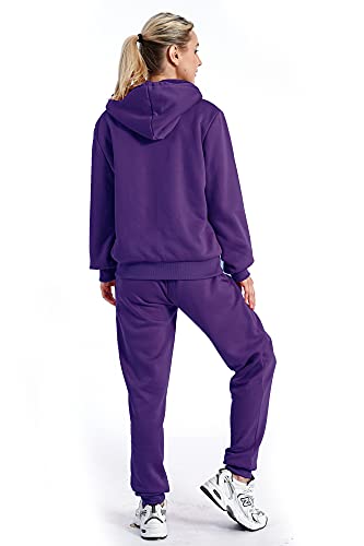 Image of TanBridge 2 Piece Outfits Women's Velour Sweatsuits Long Sleeve Zip Up Hoodie Sweatpants Tracksuits for Women