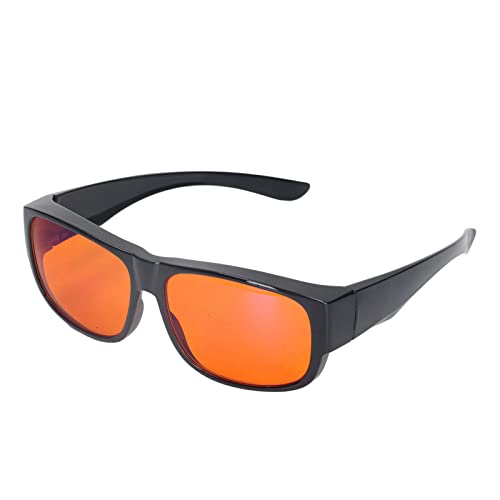 400-500nm Blue Light Gaming Glasses, Over 99.9% Blue Light Blocking Glasses, Orange Lens, UV Protection