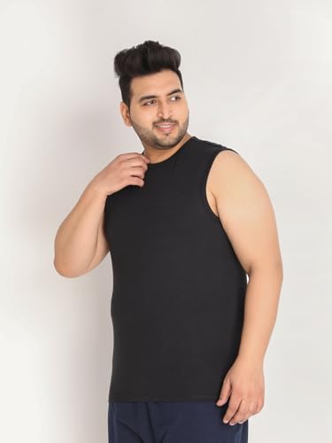 Image of CHKOKKO Men Cotton Regular Fit Tank Tops Sleeveless T-Shirt Gym Wear Vest Solid Stylish Round Neck Running Sando For Sports Workout Fitness & Casual Or Beach Wear