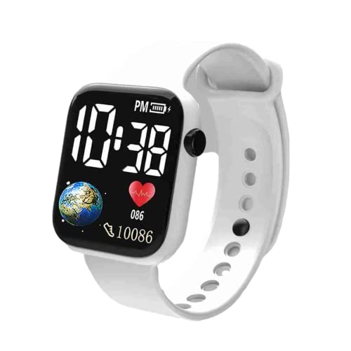 LUMIFIE Digital Earth Look Multi Logo Kids Trendy White Boys Watch (B0BTBRWC4P) Amazon Price History, Amazon Price Tracker