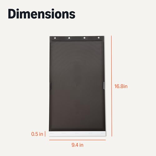 Image of Amazon Basics Dog and Cat Door Replacement Flap, Large, 16.8 inch x 9.4 inch x 0.5 inch, White and Grey, Compatible with B0F13F4RR8, for Interior and Exterior Doors or Wall