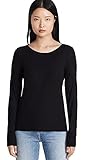  Wolford Damen T-Shirt Langarm Aurora Pure Top Long Sleeves,Frauen Basic Tshirt,Rundhalsausschnitt,enganliegend,figurbetont,Black,XS (X-Small)