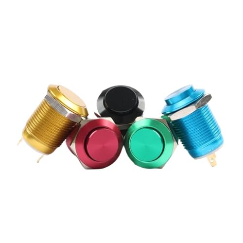 Interrupteur bouton 12mm oxyde métal vert tête haute 1NO étanche