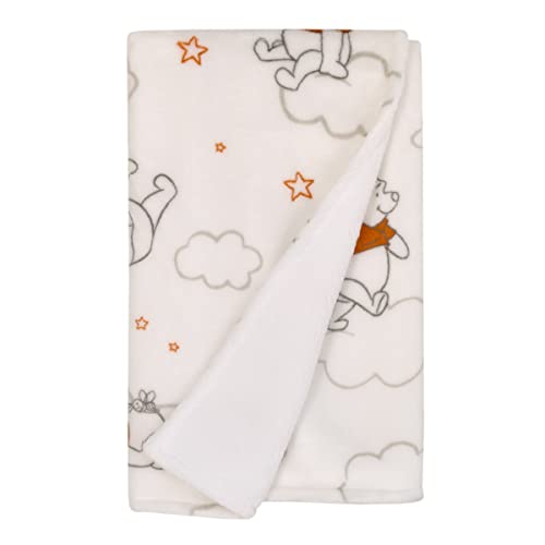 Image of NoJo Disney Winnie The Pooh Red and White Clouds Super Soft Sherpa Baby Blanket