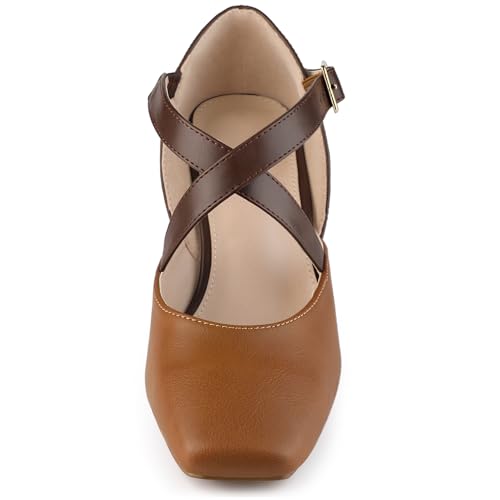 Allegra K Women's Square Toe Mary Jane Chunky Heels Dress Shoes2