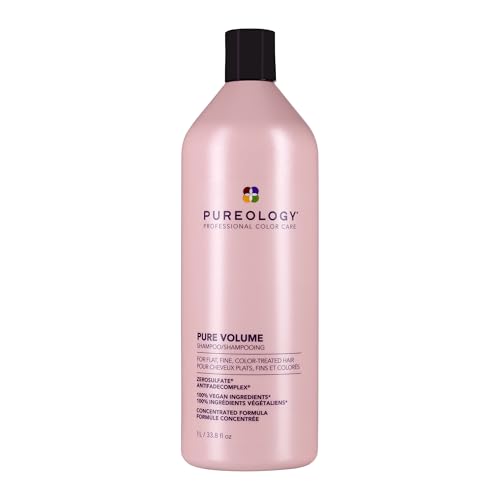 Pureology Pure Volume Shampoo - Enhances Volume and Movement, Lightweight Shampoo for Fine, Flat, Color Treated Hair, Sulfate-Free & Vegan