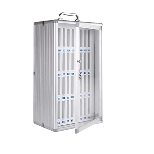 Armario de aluminio para guardar teléfonos móviles, con cerradura de pared y llaura de pared y llave, ideal para escuelas, oficinas y conferencias. Gabinete seguro para dispositivos móviles.