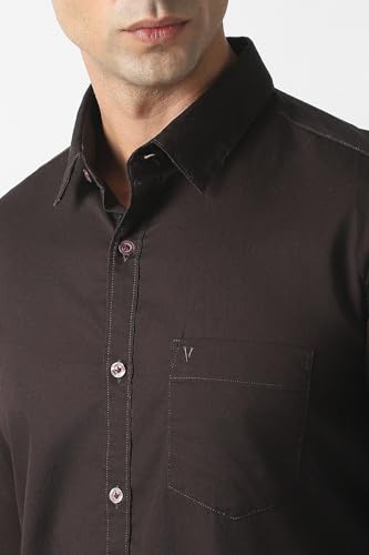 Image of Van Heusen Solid Casual Shirt for Men| Premium Cotton| Full Sleeves| Regular Fit |Breathable Fabric |