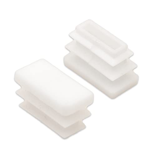 Image of Flyshop 8 PCS Tube Chair Glide Rectangle Tubing End Cap White Plastic Plug Pipe Inserts 10 x 20 mm, 3 /8 inch x 13 /16 inch