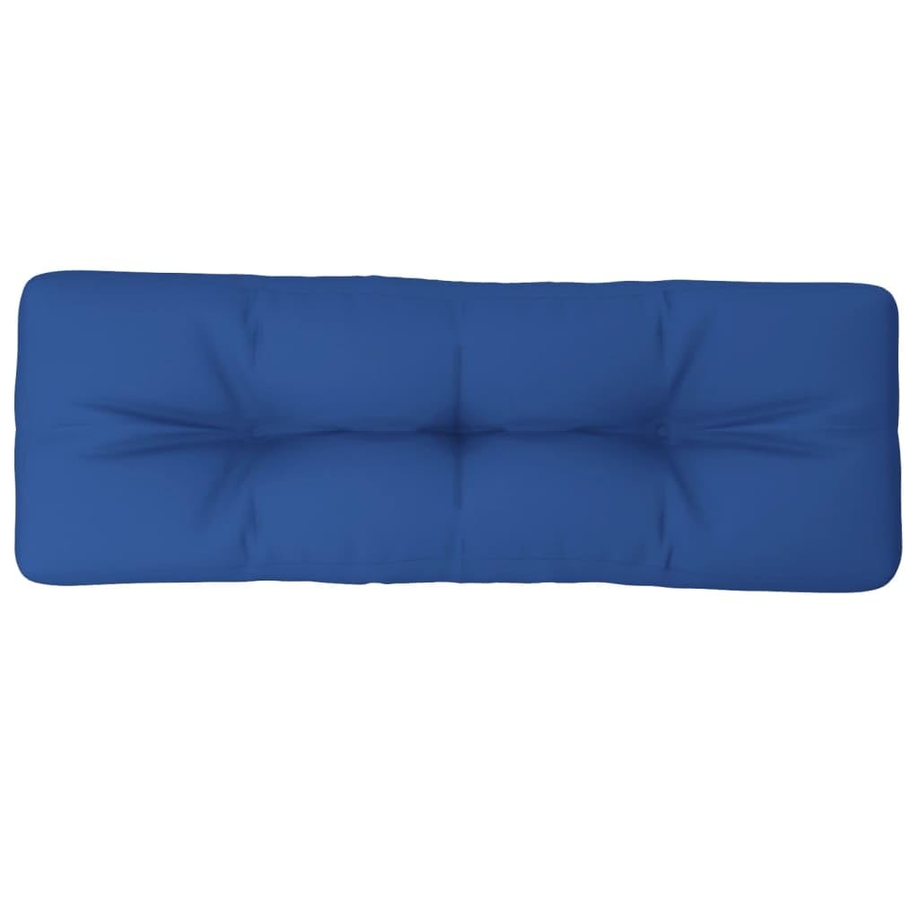 Coussin de palette bleu royal 120x40x12 cm en tissu pour dossier de banquette