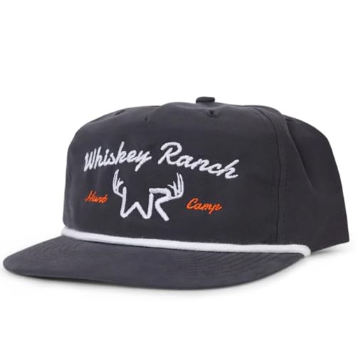 Image of WHISKEY BENT HAT CO. Whiskey Ranch Deer Camp Dri-Fit Adjustable Snapback Rope Hat (US, Alpha, One Size, Grey)