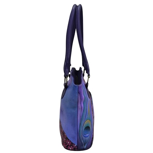Bolso ancho tote de cuero genuino pintado a mano Anna by Anuschka miniatura 5