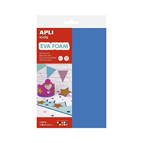 Apli Kids 12372 Pack of 10 EVA Foam Sheets A4, Various