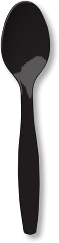 Creative Converting Touch of Color Premium - Cucharas de plástico, 24 unidades, terciopelo negro