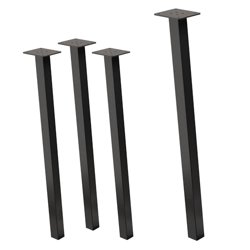 ML-Design Set di 4 Gambe per Tavolo Inclinate A: 72 cm Grigio Scuro Effetto Industriale in Acciaio Verniciato a Polvere Forma a I Profilo 4x4 cm Piedini per Tavolini in Metallo con Inclinazione di 96°