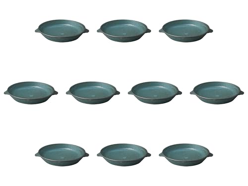 Set of 10 CORON Oven Dish, Navy [ 7.8 x 6.5 x 1.6 x 1.2 inches (19.9 x 16.6 x 3 cm) | Ceramic Gratin Dish (Setomonohonpo)