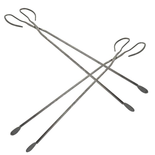 GANAZONO 2 Piezas Pinzas Carbón y Basura de Metal Tenazas Resistentes para Barbacoa y Multifuncionales para Cocina y Camping