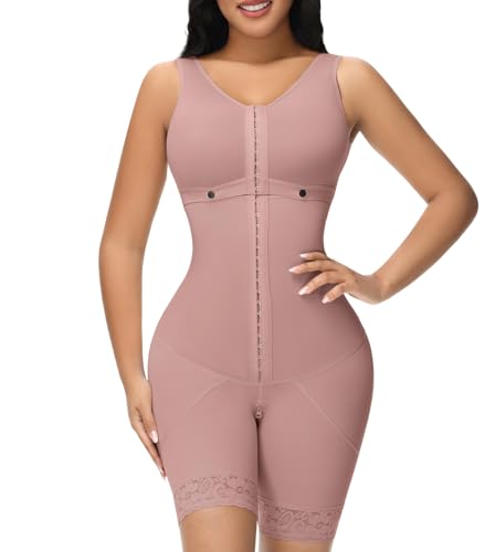 Image of M MYODRESS Fajas Colombianas Full Body Shaper Tummy Control with bra | 69% Nylon 31% Spandex, 3 Adjustable hooks and strap, semi-detachable chest design for postpartum, breastfeeding, all day wear