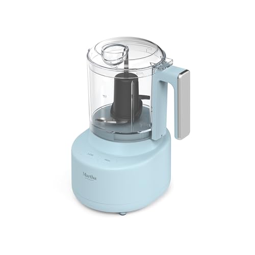 Martha Stewart 3 Cup Electric Vegetable Chopper & Mini Food Processor, Blue