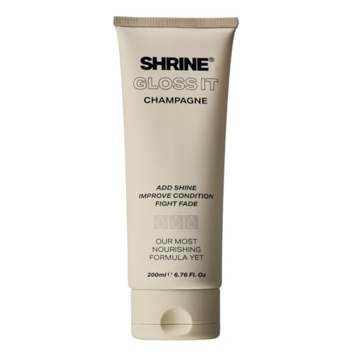 Shrine GLOSS IT Colour Depositing Hair Mask CHAMPAGNE | High-shine treatment for blondes | Enhances warm champagne & golden tones | Adds soft warmth & dimension | Vegan & Cruelty Free | 200ml