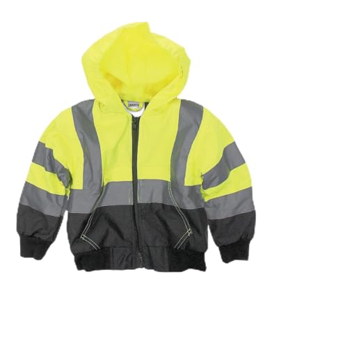 Image of Children's Hi-Vis Quilted Bomber Jacket - Safety Reflective Jacket for Kids, Cold Weather Insulated Jacket