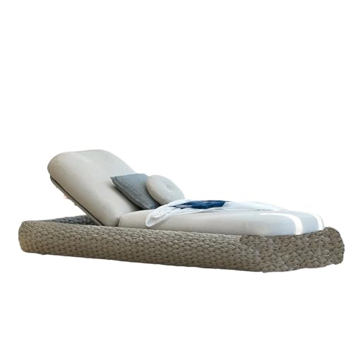 EGO INTERIORS Verstellbare Strandliege mit Matratze, Aluminiumrahmen und Seilgeflecht, Altea, Luxury by EGO