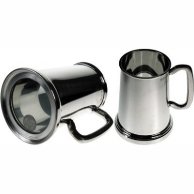 Kings Shilling Pewter Glass Bottom Tankard by ThePresentStore