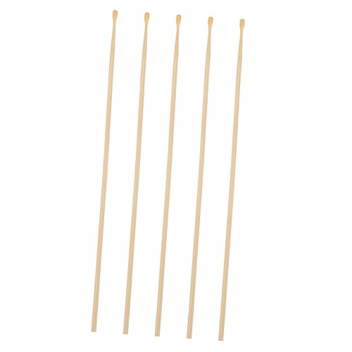 HAWILLOSCH 5個木製 耳かき スプーン型 耳垢除去ツール 竹素材 耳掃除 リムーバー 設計 家用 衛生管理