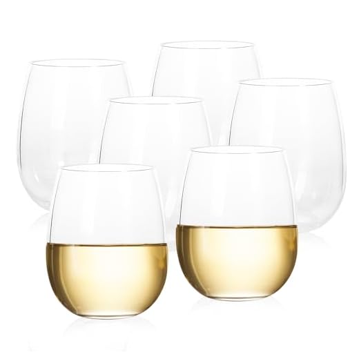 18-ounce Acrylic Glassses Stemless Wine Glasses, set of 6 Clear - Unbreakable, Dishwasher Safe, BPA Free…