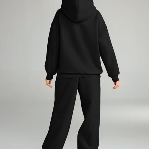 Womens Sweatsuits 2 Piece Set Comfort Plain Oversized Hoodie Jogger Sweatpants Set Matching Sweat Sets Fall Outfits4
