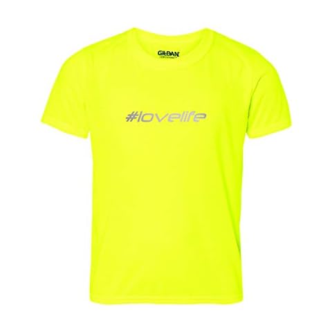 MovoBright Ladies Night Run Top Autumn Winter Reflect Hi Vis Sports Tshirt lovelife for Night Run Cycling Workout. High Visibility Bright Fluorescent Safety Yellow up to 300m away Cover