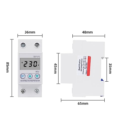 Relais de tension monophasé 40A sur rail DIN avec protection