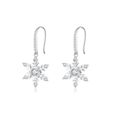 Pendientes de copo de nieve para lucir en cenas elegantes y cenas familiares de invierno
