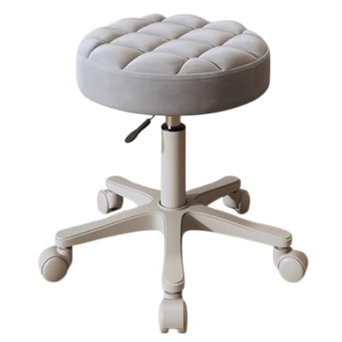 Tabouret roulant réglable avec dossier ergonomique pour bureau et salon