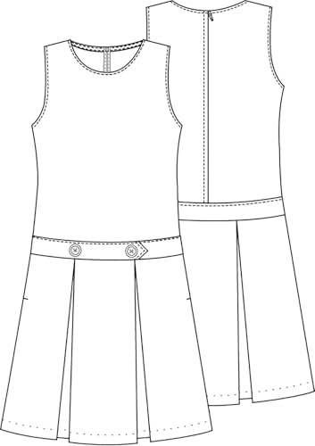 Classroom Uniforms Girls Jumper Dress Kick Pleat with Buttoned Detail2