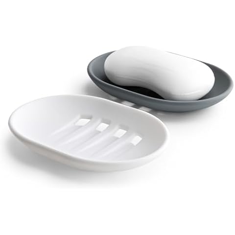 Oamwrae Silicone Soap Dish with Drainage Cover