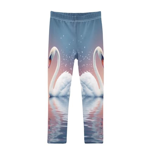 Bolaz Toddler Girls Leggings Printed Yoga Pants Leggings Swan Couple for Kids