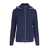 lässige Kapuzenjacke aus Antipilling Polarfleece silbernes Piping an der Kapuze silberner Cavallo Schriftzug umlaufend auf dem Rand der Kapuze elastisches Bündchen im Hüftbereich Front mit einem 2- Wege-Reißverschluss zu verschließen, Cavallo Schmuckgriff mit Kristall Cavallo Stick auf der linken Brust zwei vertikale Eingrifftaschen vorne mit Reißverschlüssen, Cavallo Schmuckgriff mit Kristall kleines Cavallo Logo auf dem linken Arm Kapuze abnehmbar durch Reißverschluss und am Rücken zu fixieren