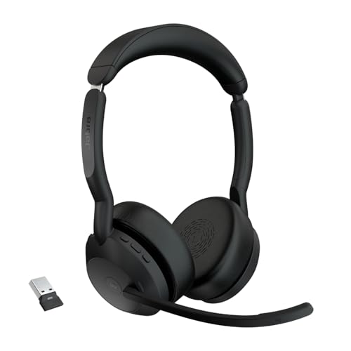 Jabra Evolve2 55 Stereo Wireless Headset - Features AirComfort Technology, Noise-Cancelling Mics & Active Noise Cancellation - MS Teams Certified, Works with Other Platforms - Black - image 1