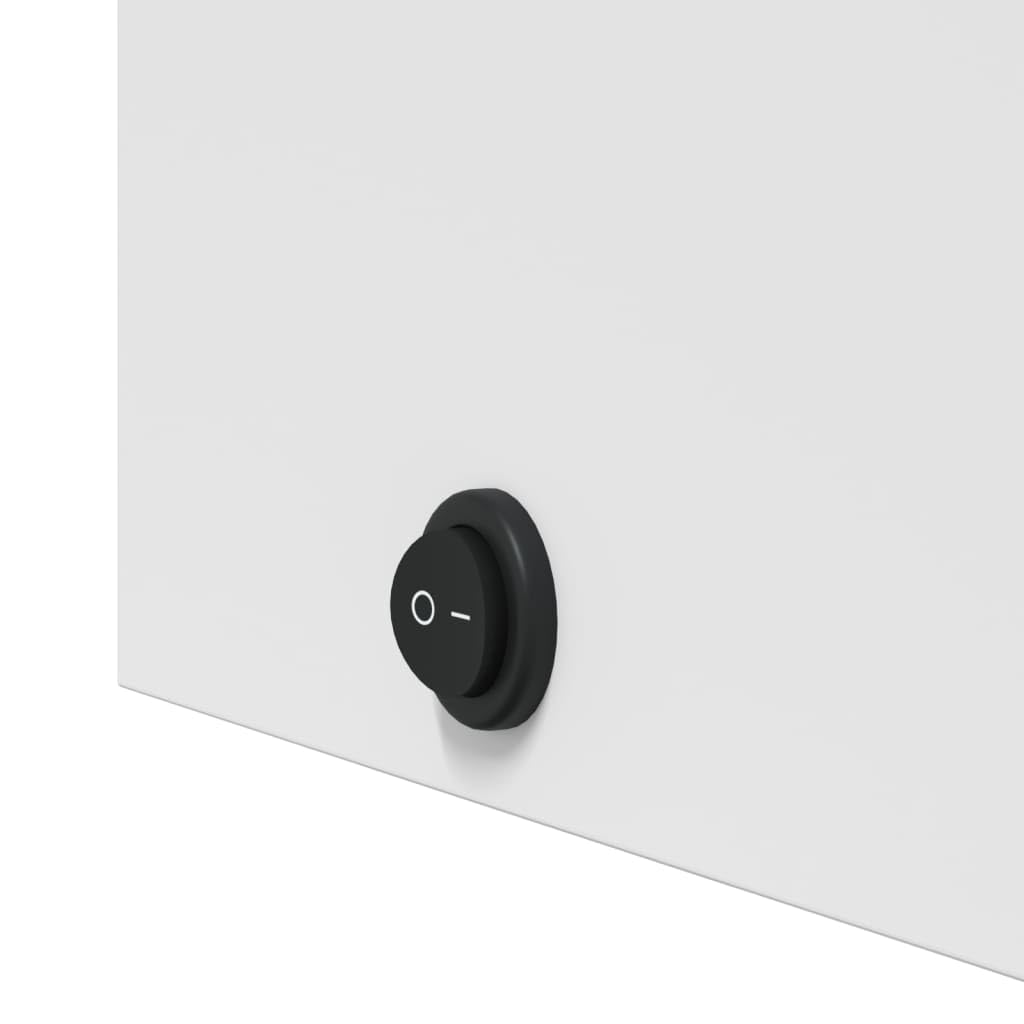 vidaXL Szafka łazienkowa z lustrem i LED, łukowa, biała, 42x13x70 cm