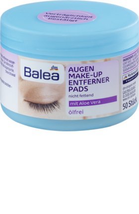 Balea Almohadillas desmaquillantes de ojos sin aceite, 50 piezas